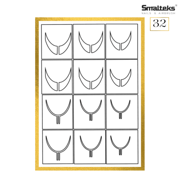 Plantilla para aerografía y diseño de uñas Smalteks 32