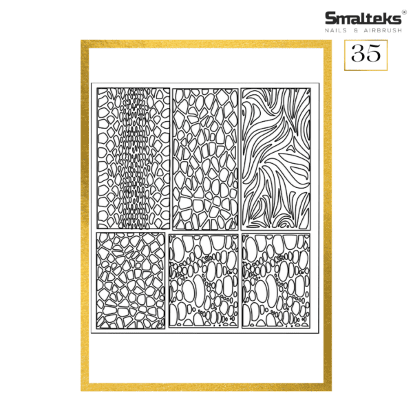 Plantilla para aerografía y diseño de uñas Smalteks 35