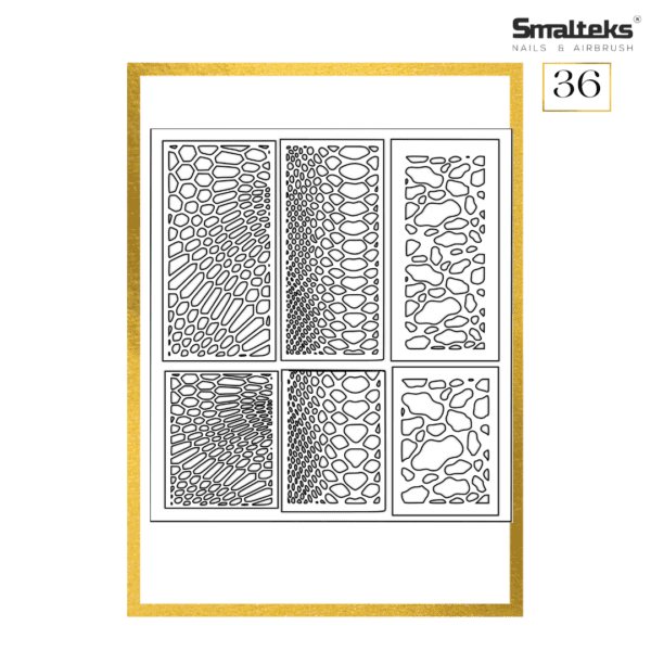 Plantilla para aerografía y diseño de uñas Smalteks 36