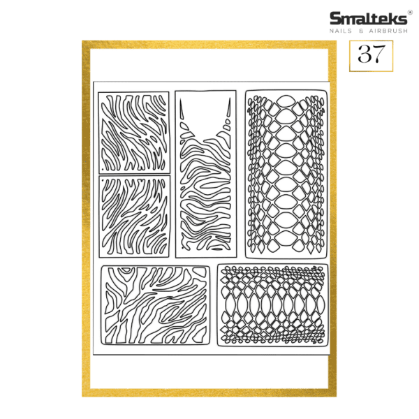 Plantilla para aerografía y diseño de uñas Smalteks 37