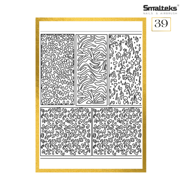 Plantilla para aerografía y diseño de uñas Smalteks 39