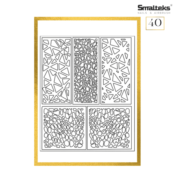 Plantilla para aerografía y diseño de uñas Smalteks 40