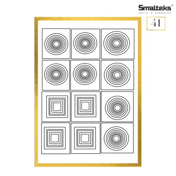 Plantilla para aerografía y diseño de uñas Smalteks 41