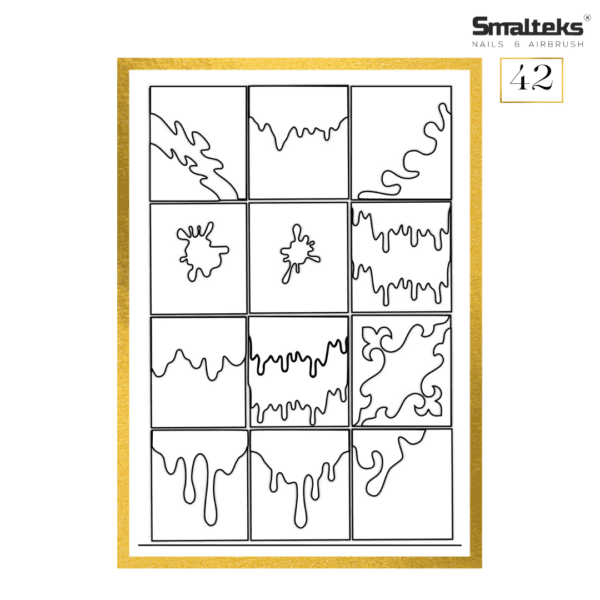 Plantilla para aerografía y diseño de uñas Smalteks 42