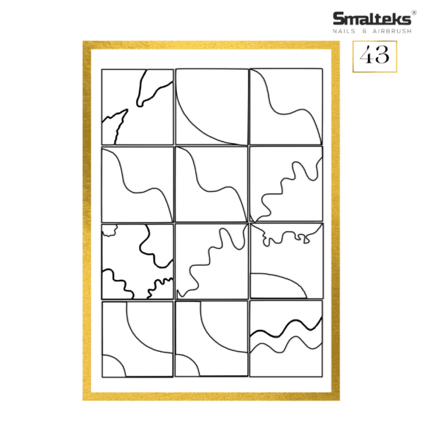 Plantilla para aerografía y diseño de uñas Smalteks 43
