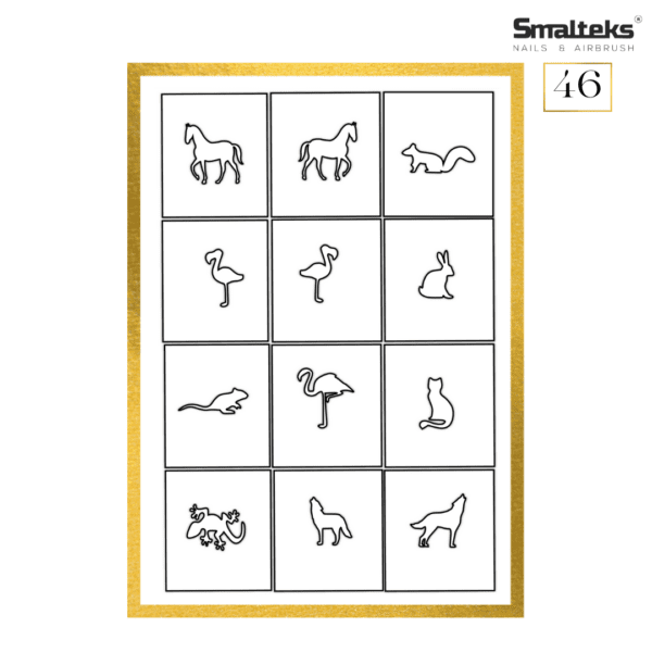 Plantilla para aerografía y diseño de uñas Smalteks 46