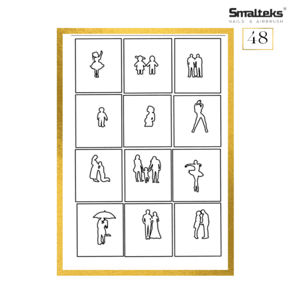 Plantilla para aerografía y diseño de uñas Smalteks 48