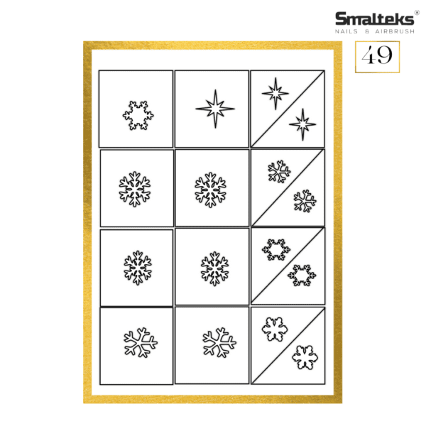 Plantilla para aerografía y diseño de uñas Smalteks 49