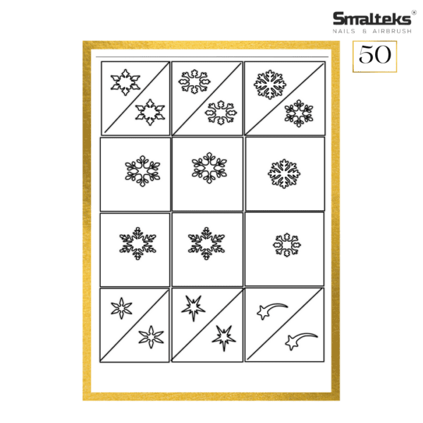 Plantilla para aerografía y diseño de uñas Smalteks 50