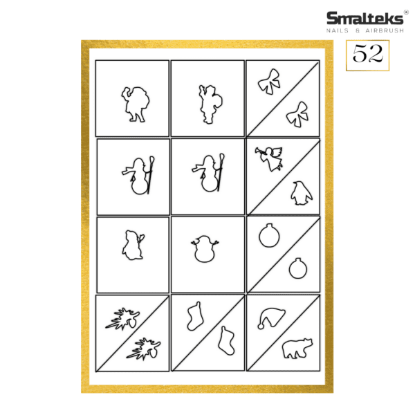 Plantilla para aerografía y diseño de uñas Smalteks 52
