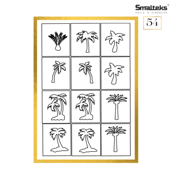 Plantilla para aerografía y diseño de uñas Smalteks 54