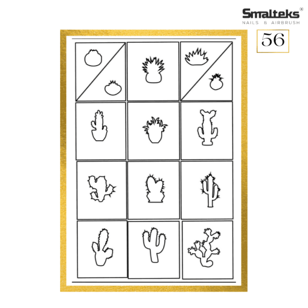 Plantilla para aerografía y diseño de uñas Smalteks 56