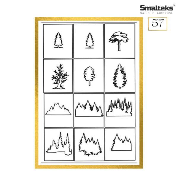 Plantilla para aerografía y diseño de uñas Smalteks 57