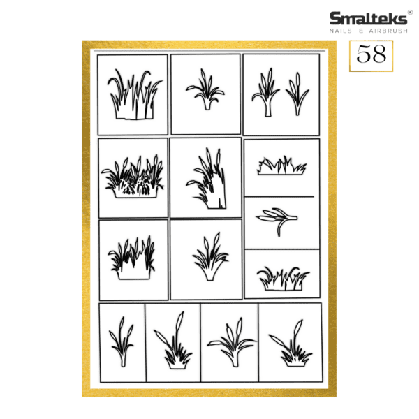 Plantilla para aerografía y diseño de uñas Smalteks 58