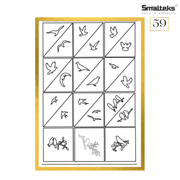 Plantilla para aerografía y diseño de uñas Smalteks 59