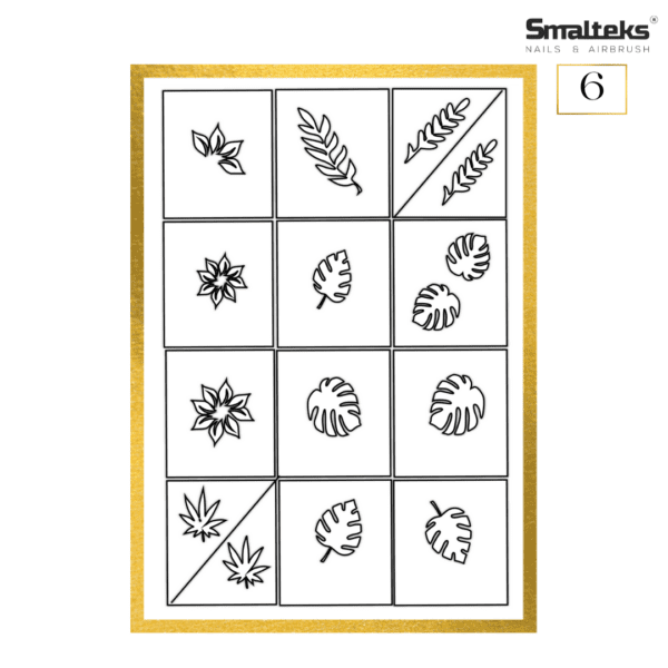 Plantilla para aerografía y diseño de uñas Smalteks 06