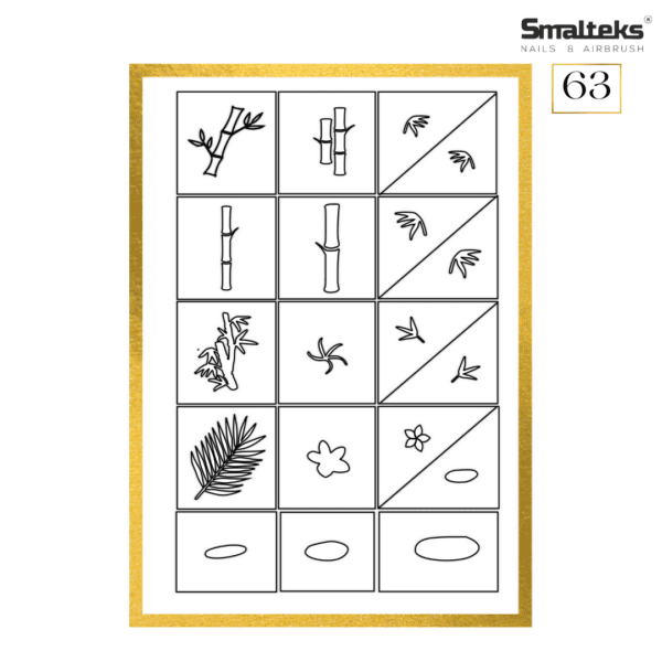 Plantilla para aerografía y diseño de uñas Smalteks 63