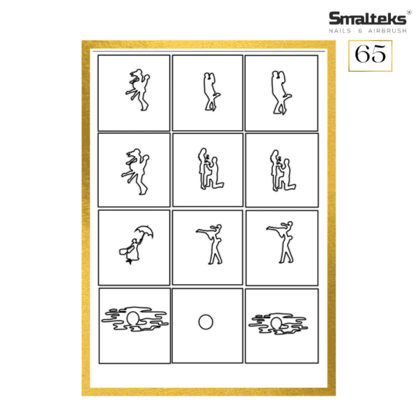 Plantilla para aerografía y diseño de uñas Smalteks 65