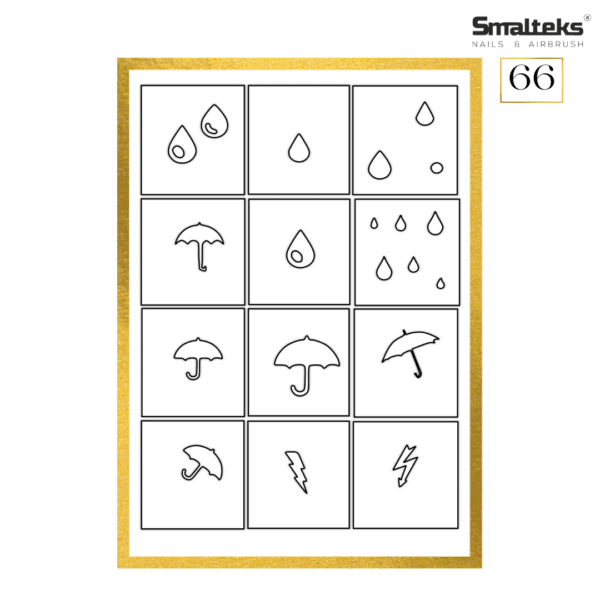 Plantilla para aerografía y diseño de uñas Smalteks 66