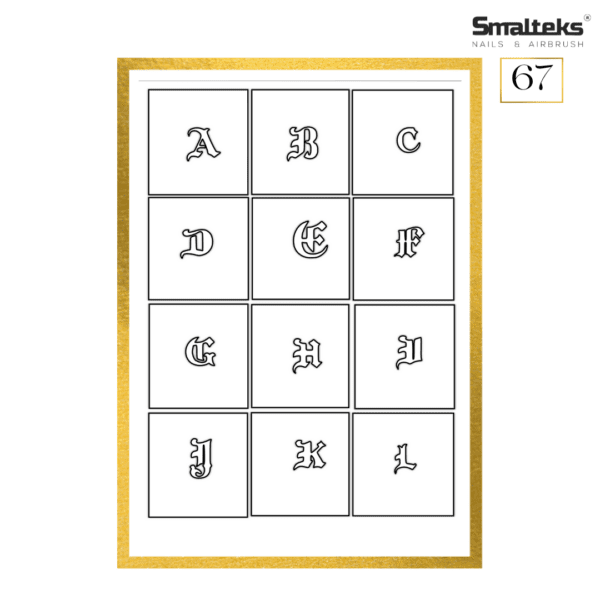 Plantilla para aerografía y diseño de uñas Smalteks 67