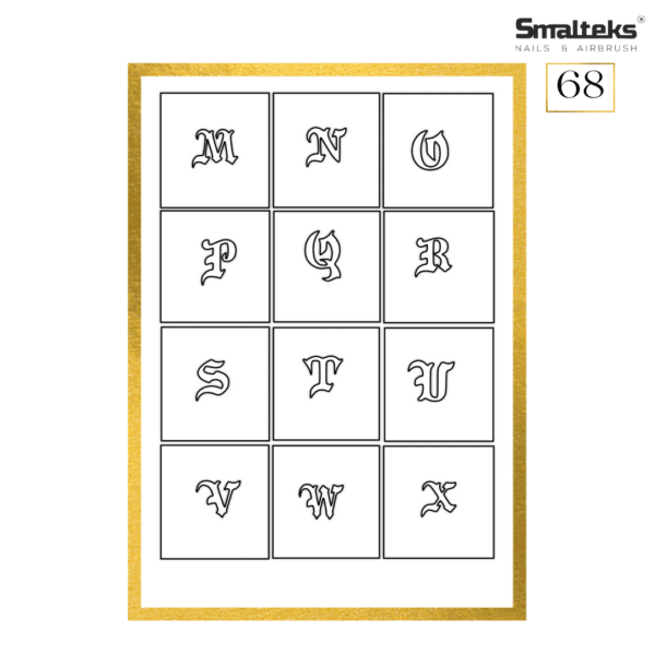 Plantilla para aerografía y diseño de uñas Smalteks 68