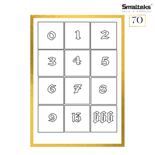 Plantilla para aerografía y diseño de uñas Smalteks 70