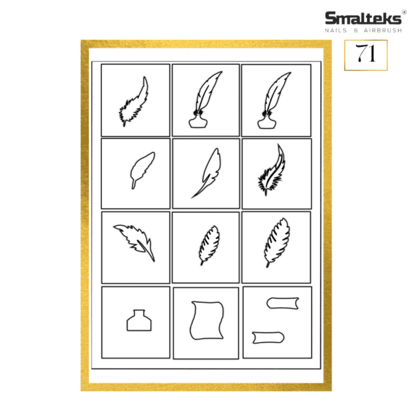 Plantilla para aerografía y diseño de uñas Smalteks 71
