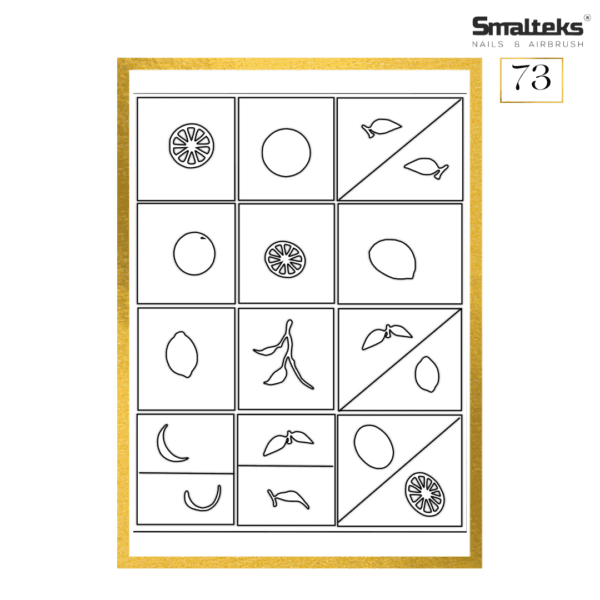 Plantilla para aerografía y diseño de uñas Smalteks 73