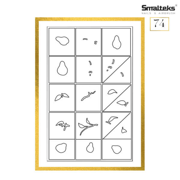 Plantilla para aerografía y diseño de uñas Smalteks 74