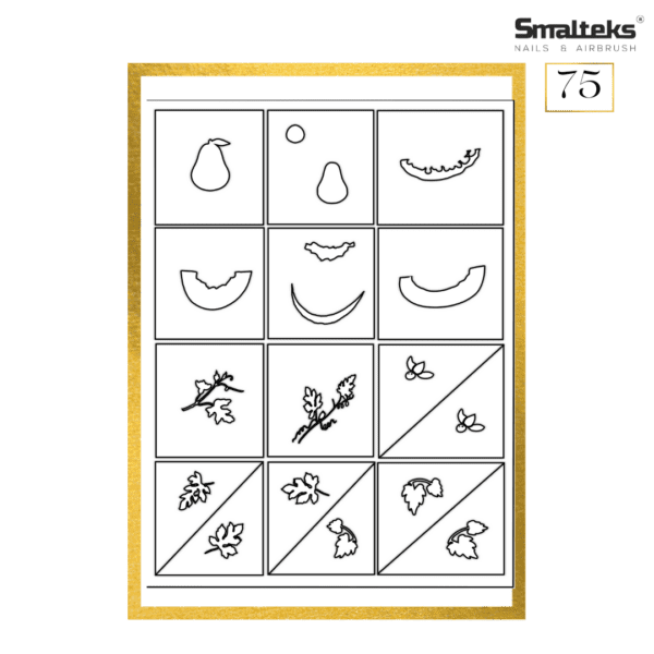 Plantilla para aerografía y diseño de uñas Smalteks 75