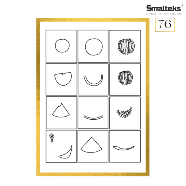 Plantilla para aerografía y diseño de uñas Smalteks 76
