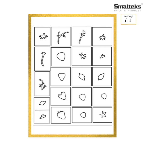 Plantilla para aerografía y diseño de uñas Smalteks 77