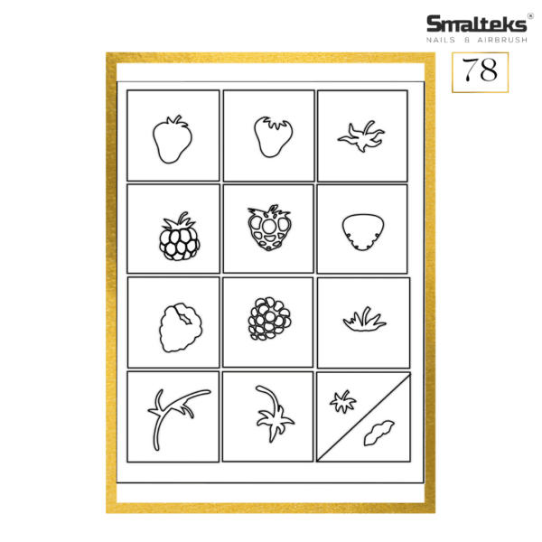 Plantilla para aerografía y diseño de uñas Smalteks 78