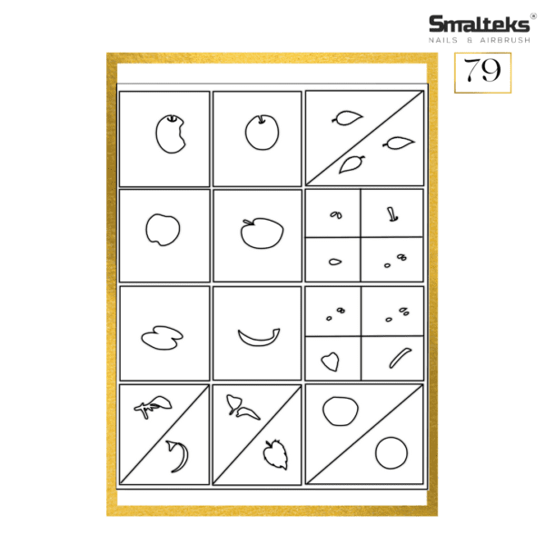 Plantilla para aerografía y diseño de uñas Smalteks 79