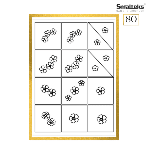 Plantilla para aerografía y diseño de uñas Smalteks 80