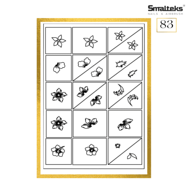 Plantilla para aerografía y diseño de uñas Smalteks 83