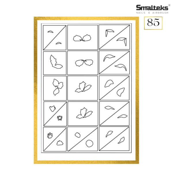 Plantilla para aerografía y diseño de uñas Smalteks 85