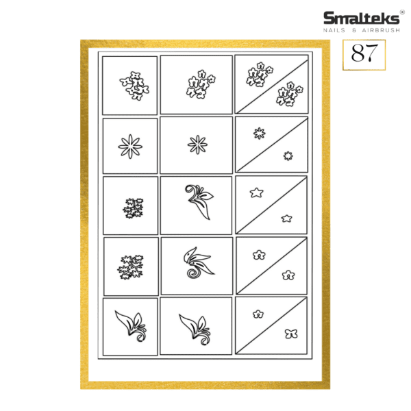 Plantilla para aerografía y diseño de uñas Smalteks 87