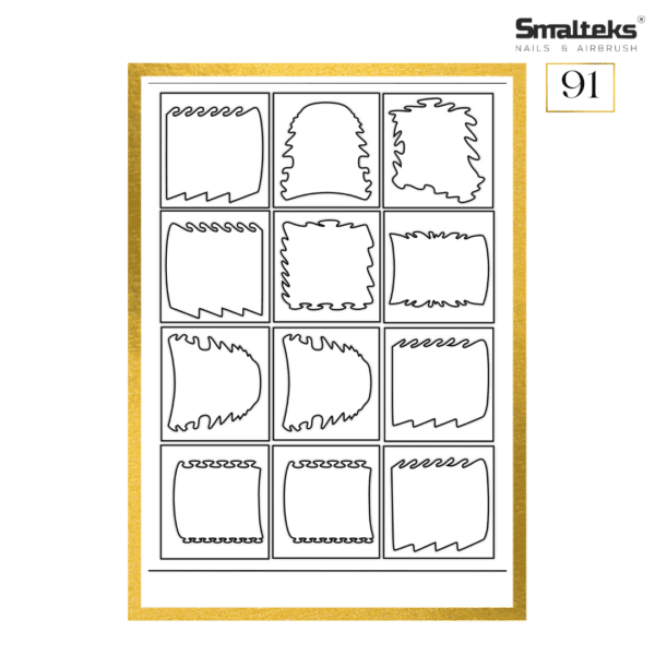 Plantilla para aerografía y diseño de uñas Smalteks 91