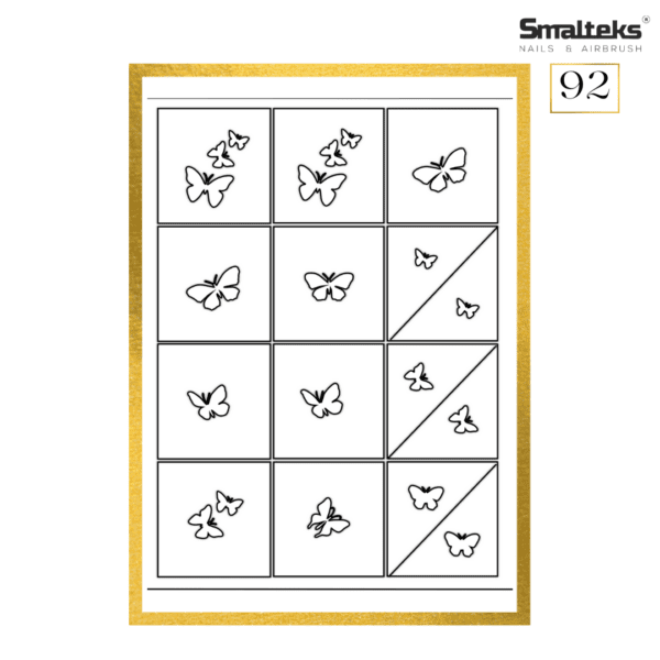 Plantilla para aerografía y diseño de uñas Smalteks 92