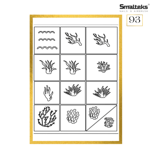 Plantilla para aerografía y diseño de uñas Smalteks 93
