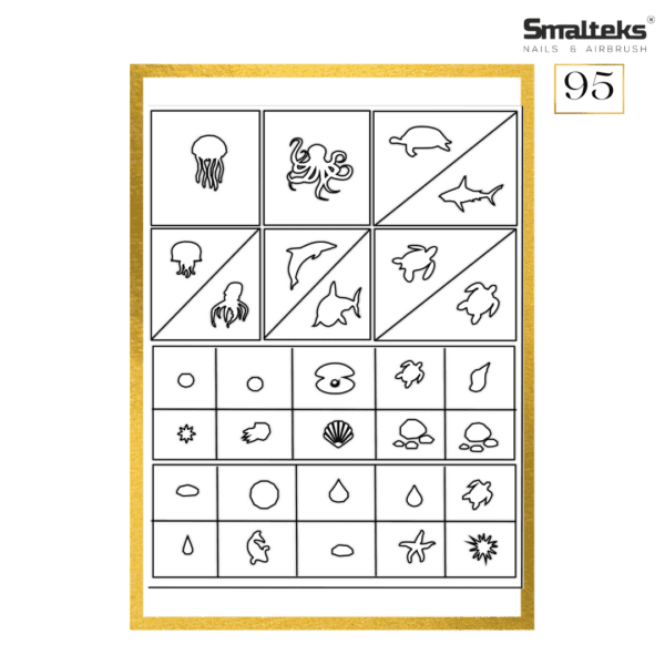 Plantilla para aerografía y diseño de uñas Smalteks 95