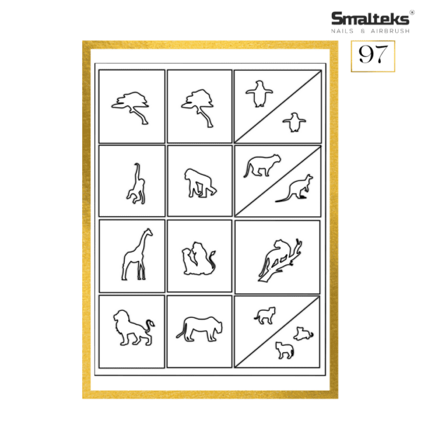 Plantilla para aerografía y diseño de uñas Smalteks 97