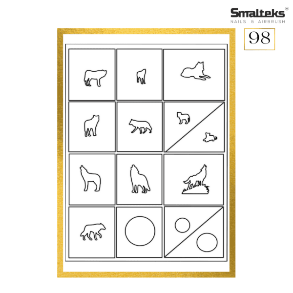 Plantilla para aerografía y diseño de uñas Smalteks 98