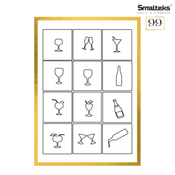Plantilla para aerografía y diseño de uñas Smalteks 99