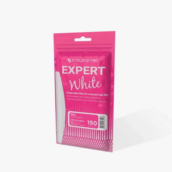 Limas Desechables Blancas Para Lima De Uñas En Forma De Media Luna EXPERT 42 (50 Uds.) Staleks DFE-42-150W - Imagen 4