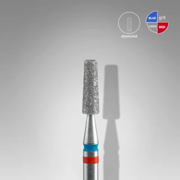 Fresa manicura Diamante DUO Cono Rojo-Azul EXPERT Diámetro De La Cabeza 2,5mm / Parte De Trabajo 8mm Staleks #36 SKU: FA70RB025/8