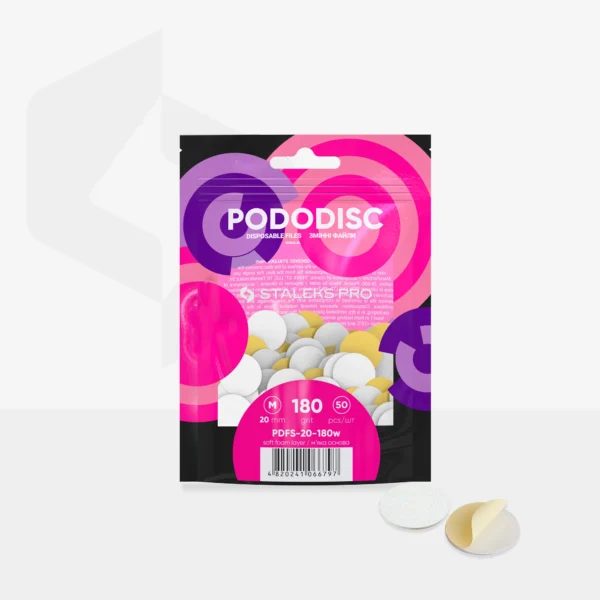 Recambios Blancos Con Una Capa De Espuma Suave Para El Disco De Pedicura PODODISC STALEKS PRO M (50 Unidades) (Grano 180) Staleks PDFS-20-180W - Imagen 3