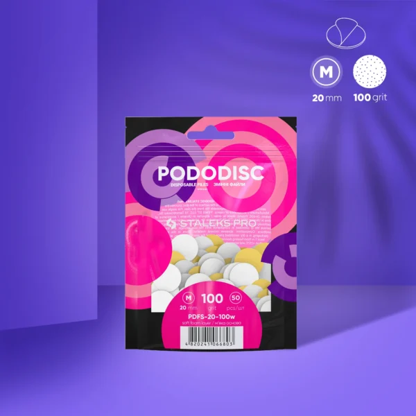 Recambios Blancos Con Una Capa De Espuma Suave Para El Disco De Pedicura PODODISC STALEKS PRO M (50 Unidades) (Grano 100) Staleks PDFS-20-100W