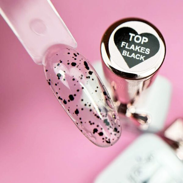 Top Coat Flakes Black illusion beauty - 10ml